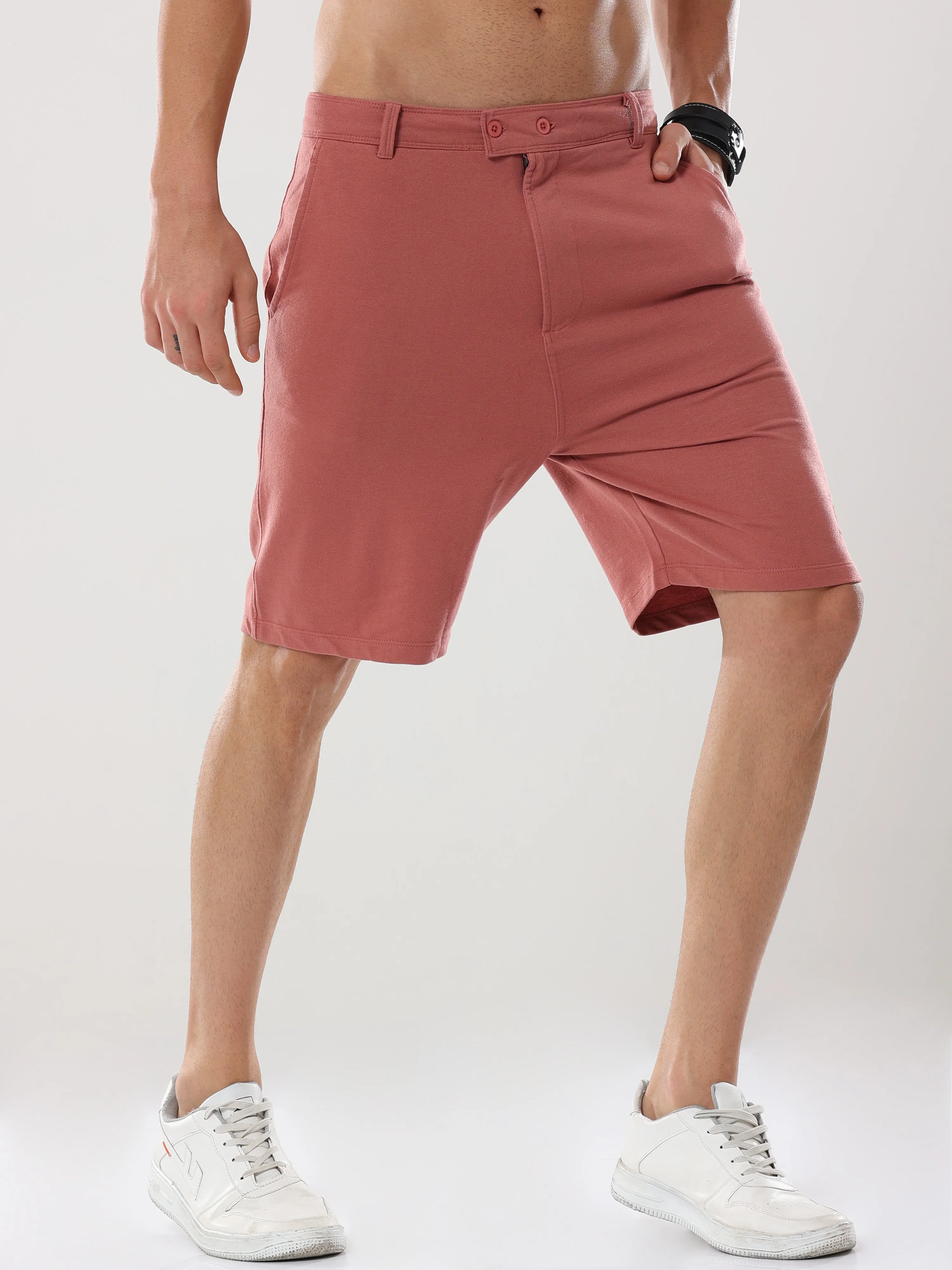 Flamingo Solid Loop Knit Shorts