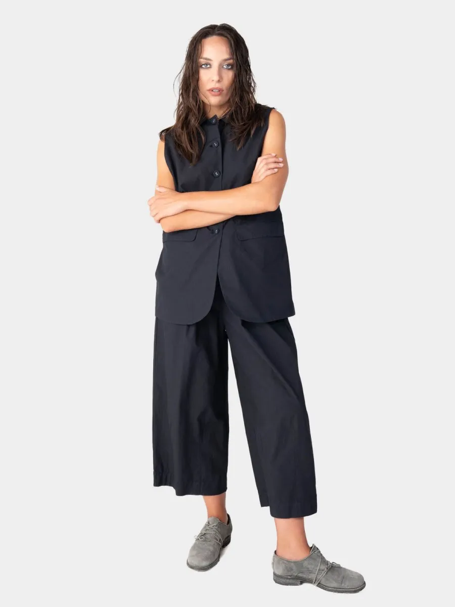 Flap Pocket Solid Cotton Vest
