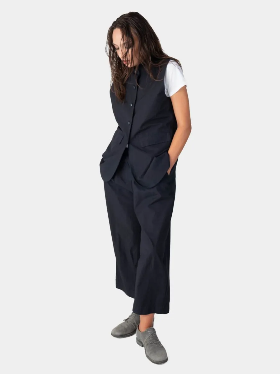 Flap Pocket Solid Cotton Vest