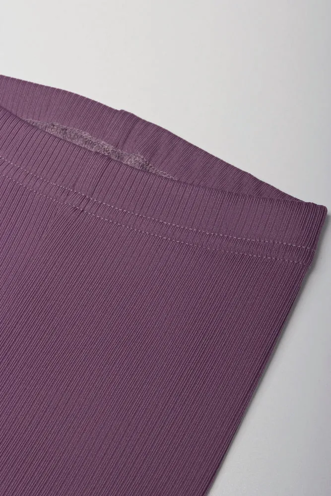 Fleece Set With Mesh Trim Purple