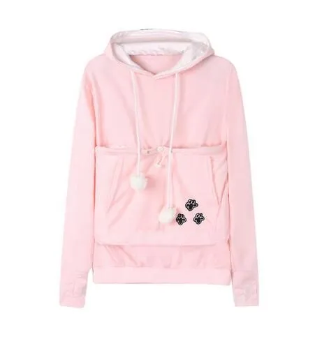 Fleur - Hooded sweatshirt with cat pouch