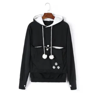 Fleur - Hooded sweatshirt with cat pouch