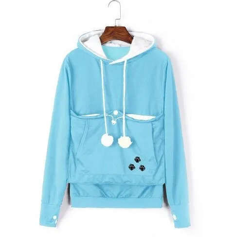 Fleur - Hooded sweatshirt with cat pouch