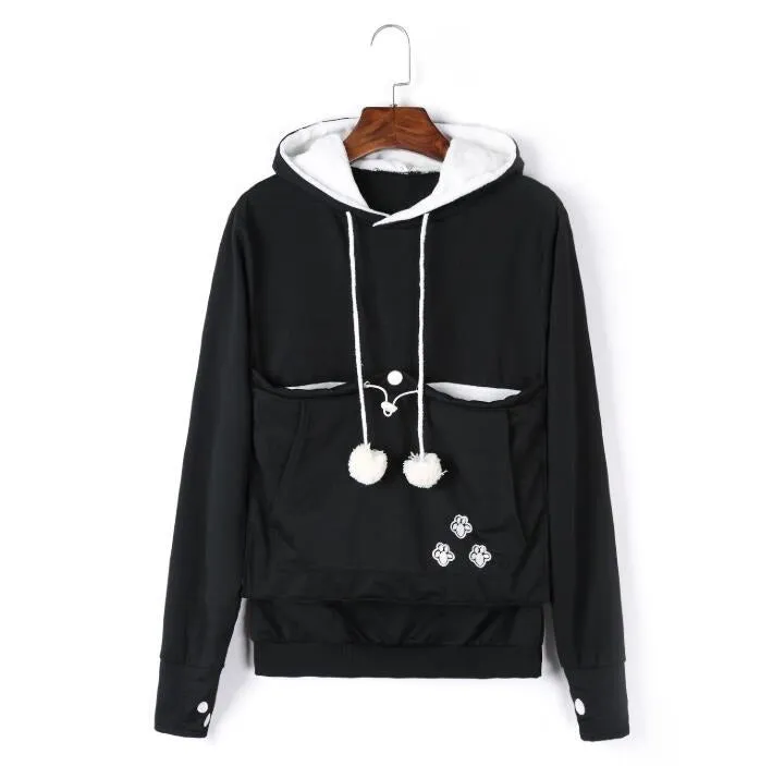 Fleur - Hooded sweatshirt with cat pouch