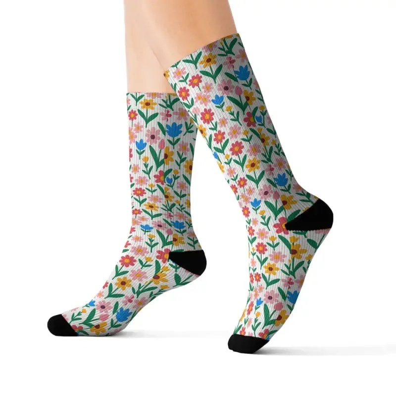 Floral Print Socks for Rich Color and Trendy Fashion