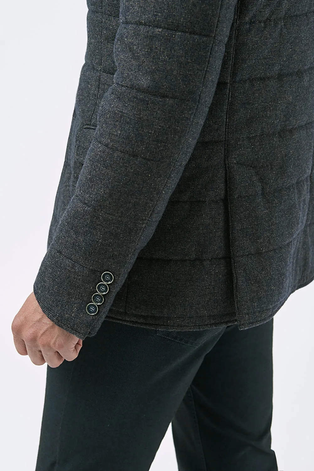 FLORENTINO QUILTED ZIP NECK WOOL BLEND JACKET 320302