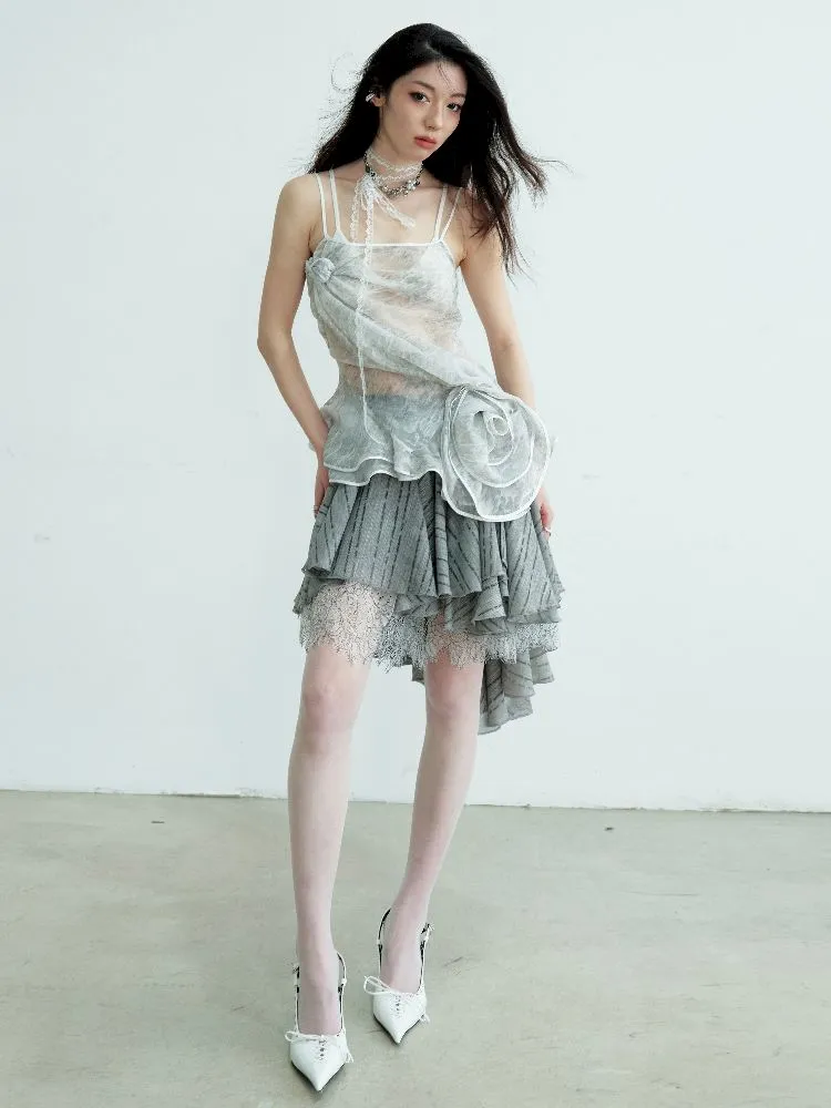 Flower Peplum Ruffle Tank Top【s0000012104】