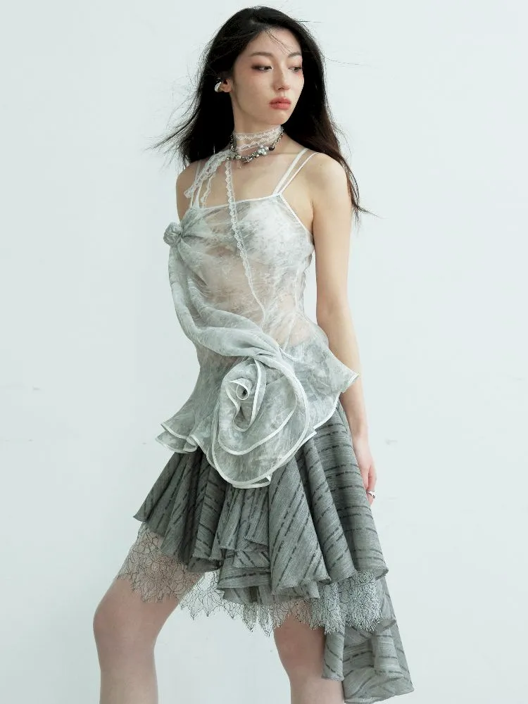 Flower Peplum Ruffle Tank Top【s0000012104】