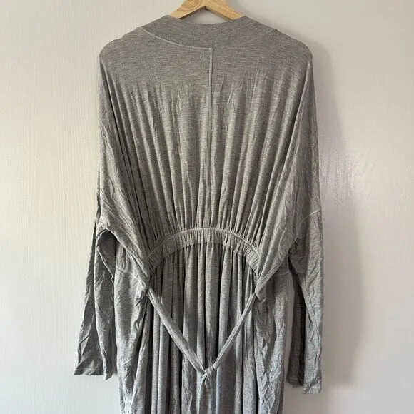 Free People Intimately Essential Belted Melange Knit Cardigan In Grey Heather L
