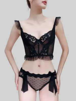 French-style Thin Cup Seductive Camisole Lingerie Set