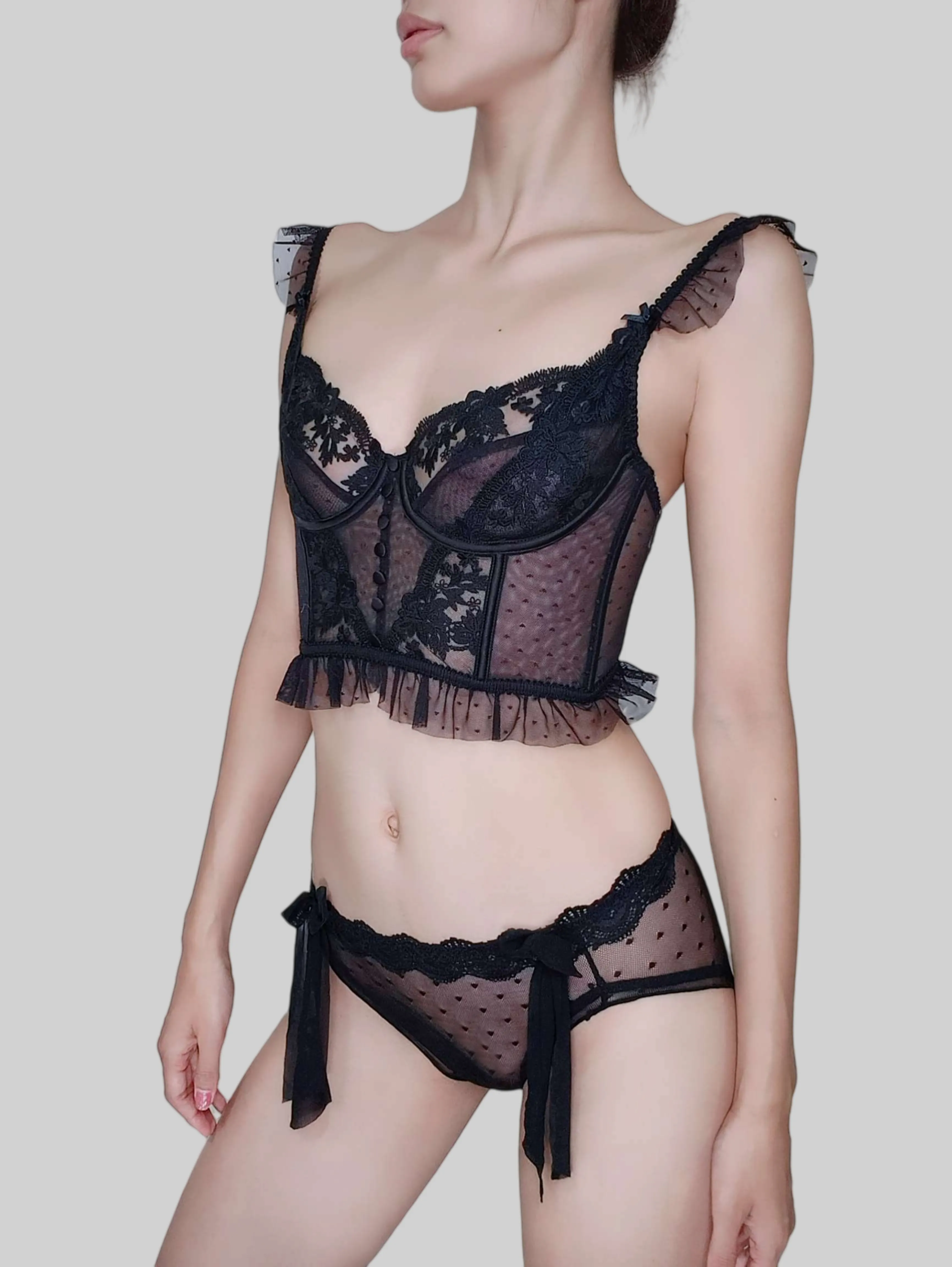 French-style Thin Cup Seductive Camisole Lingerie Set