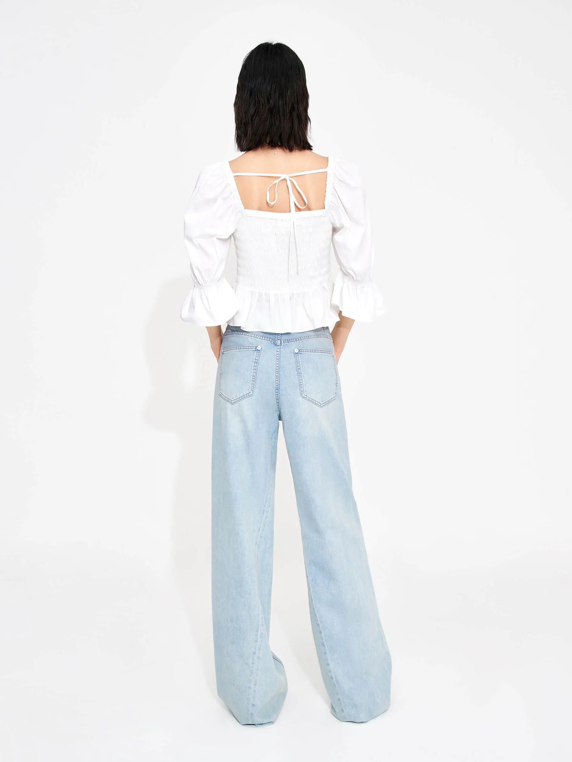 Gathered Front Smocked Top