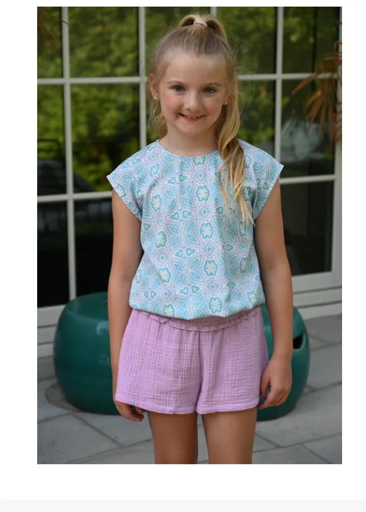 Girls Sadie Short - Orchid Gauze