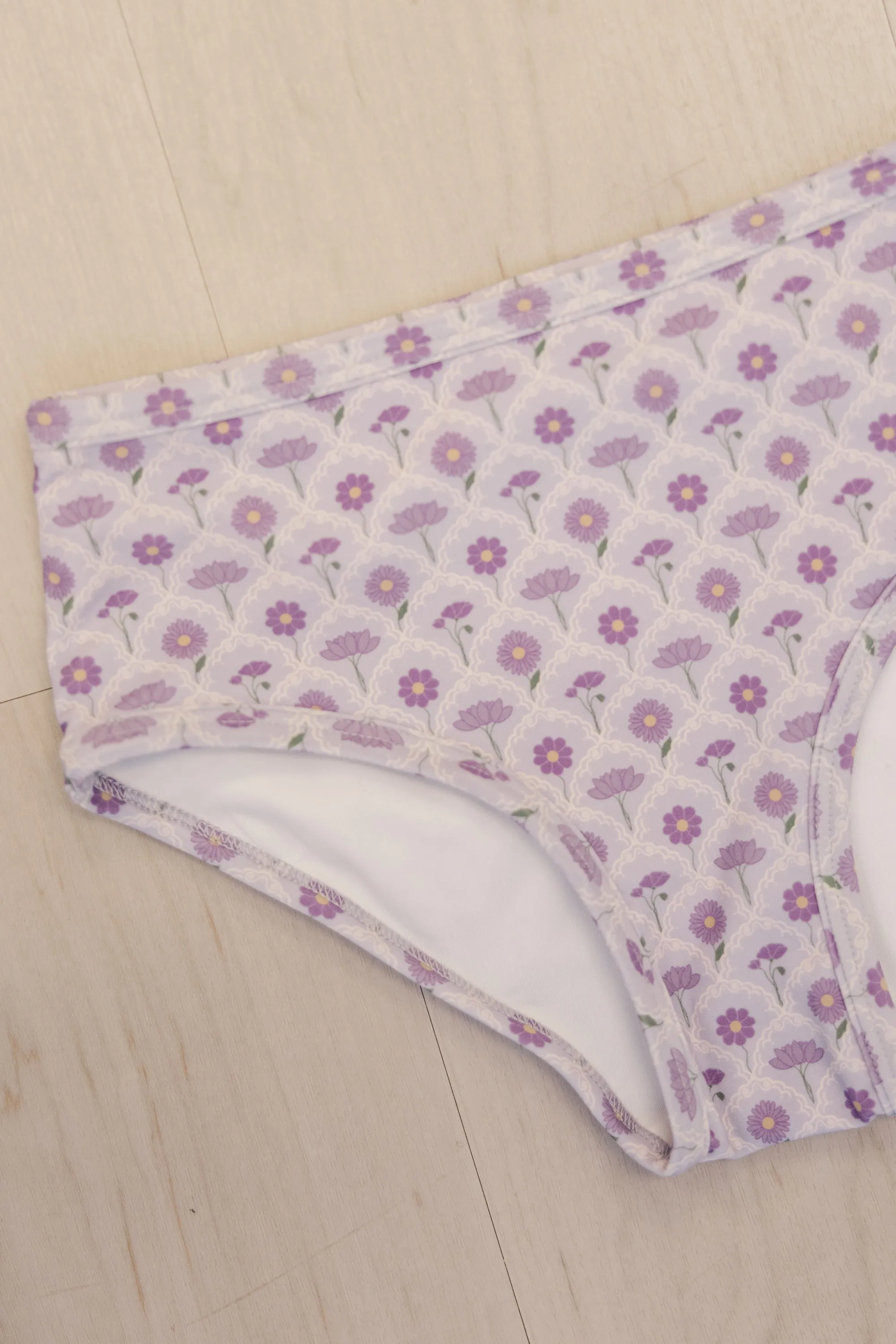 Girls: The Layne Lavender Floral Tankini Ruffled Two Piece