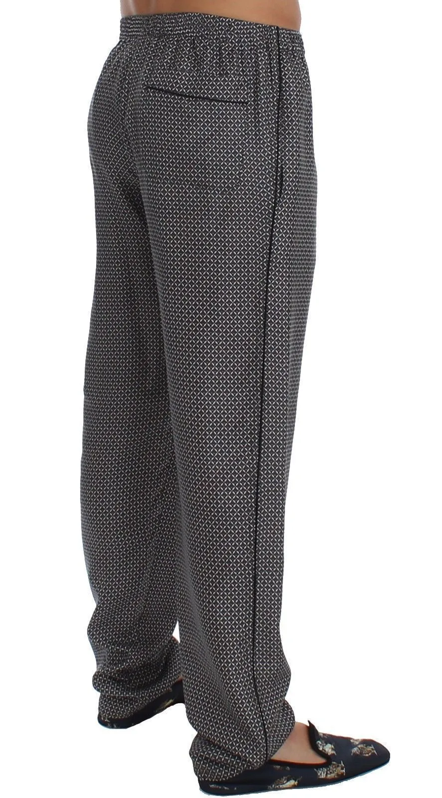 Gray SILK Pajama Lounge Pants Trousers Sleepwear