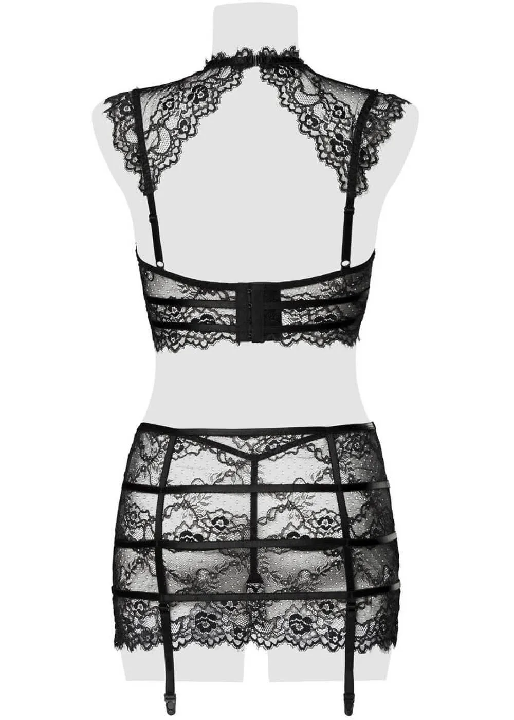 Gray Velvet Lizzy Lace Set Black
