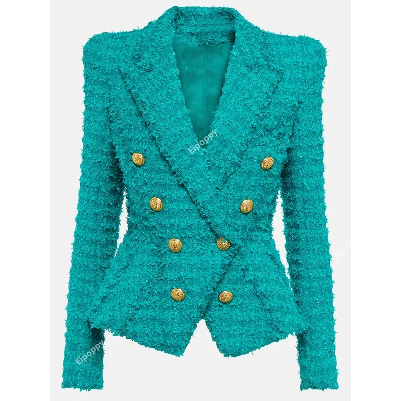 Green Woolen Blazer with Tassel