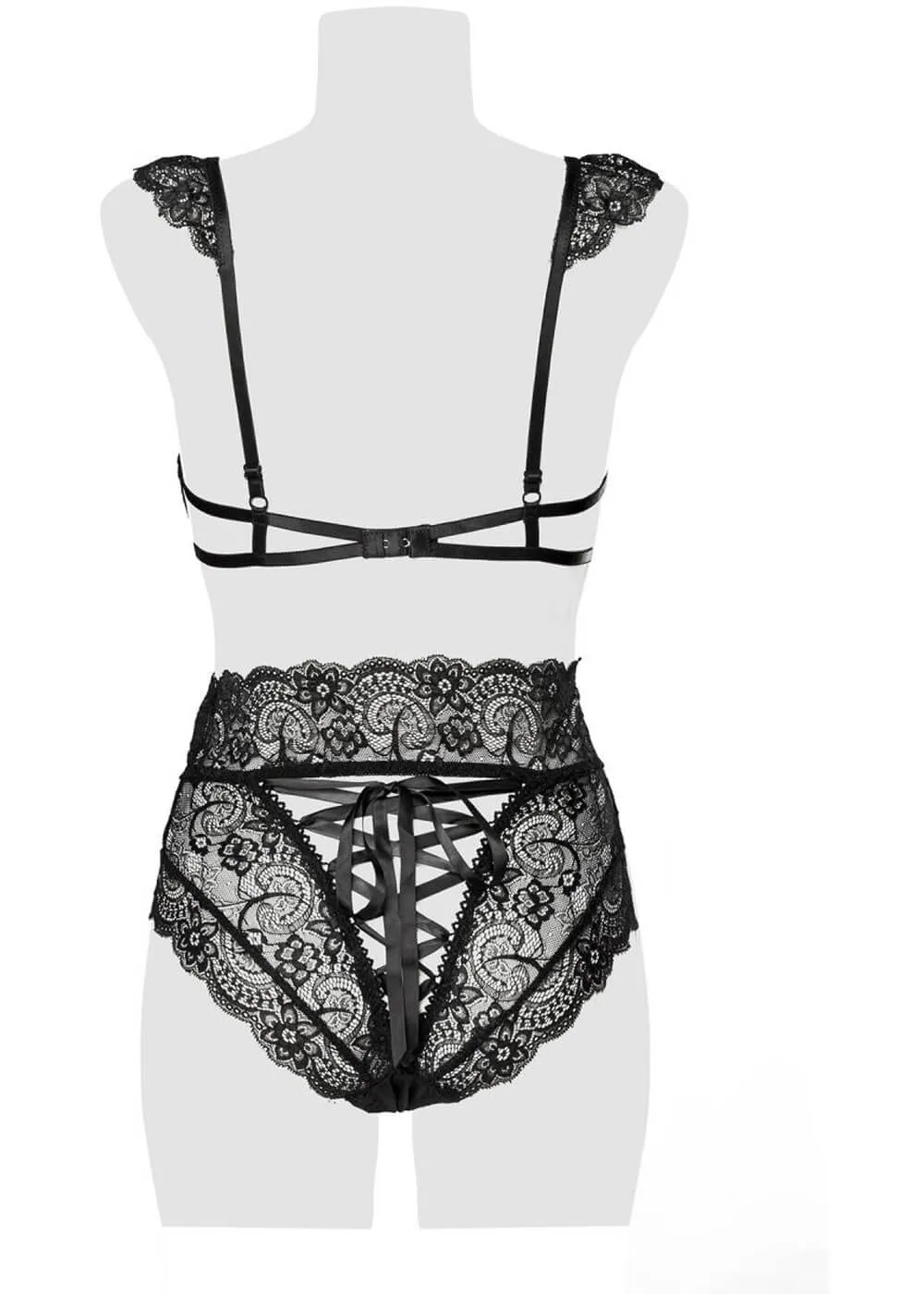 Grey Velvet Gabriella Lace Set Black