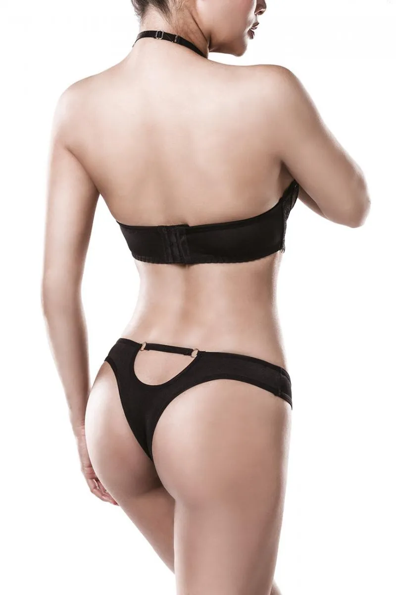 Grey Velvet Two-Part Neckholder Bra Set