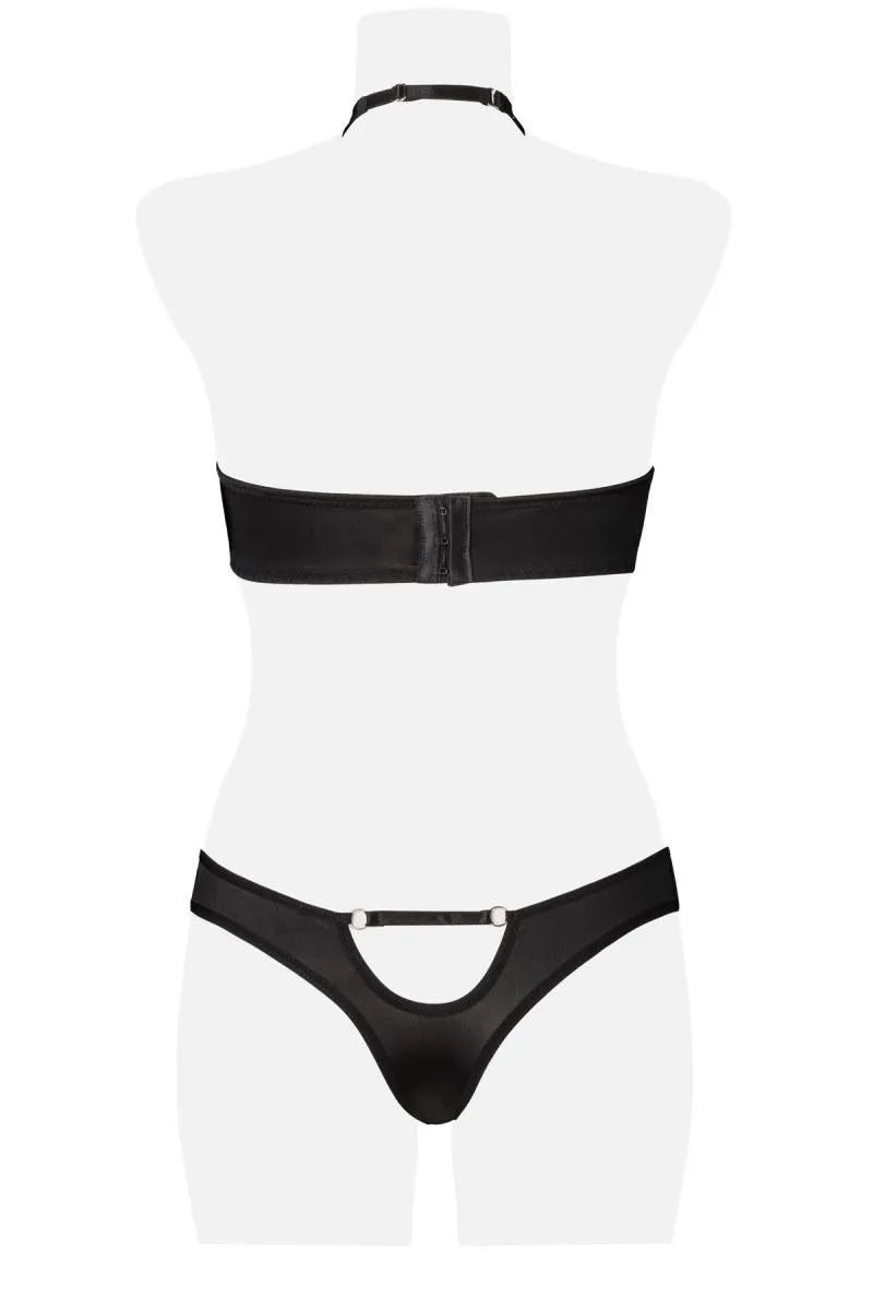 Grey Velvet Two-Part Neckholder Bra Set