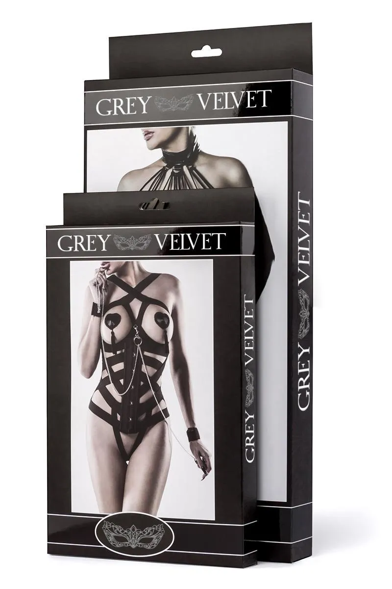 Grey Velvet Two-Part Neckholder Bra Set