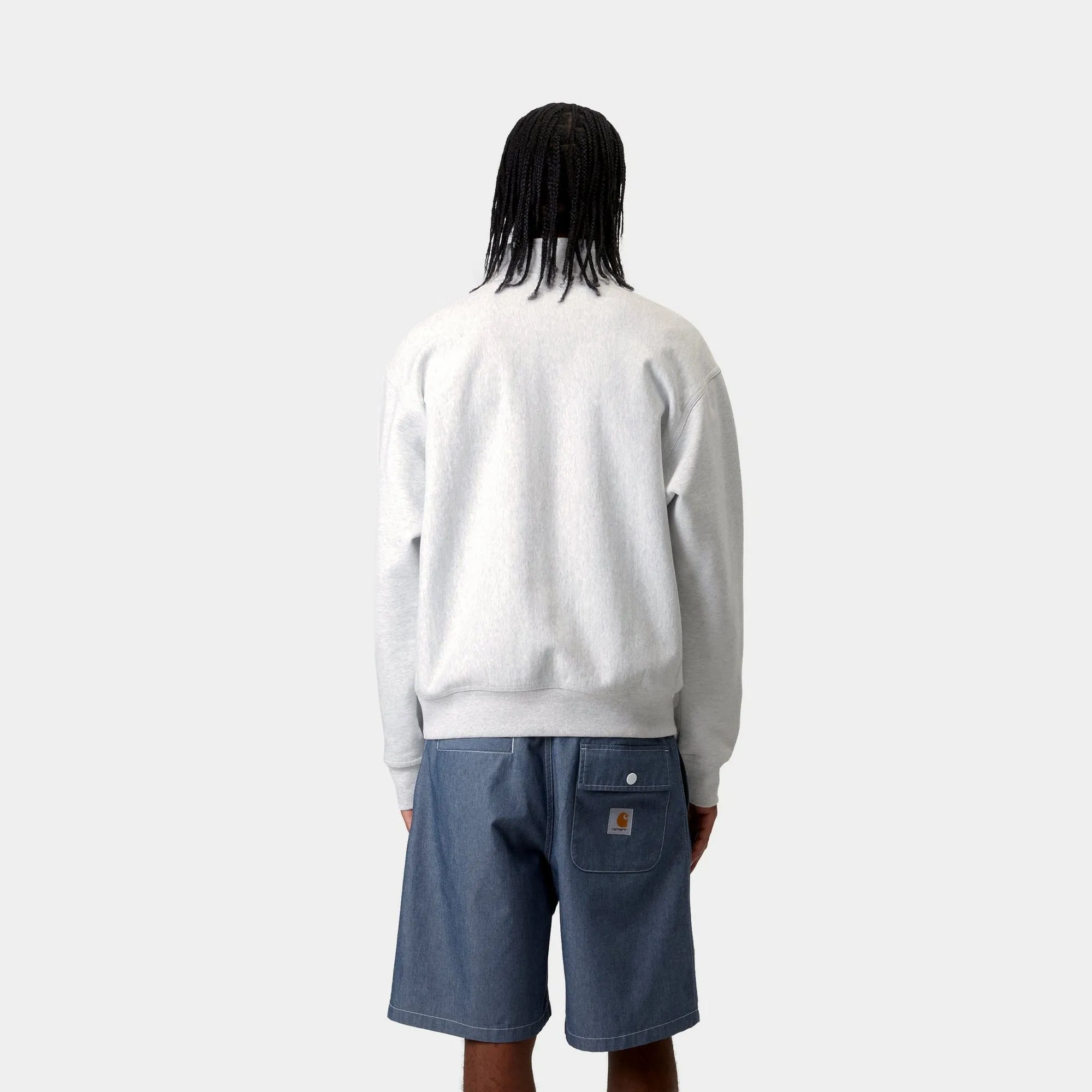 Half Zip American Script Sweatshirt | Ash Heather