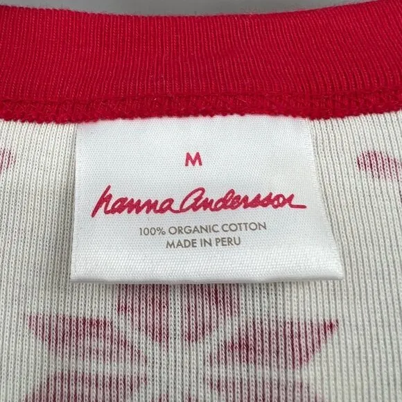 Hanna Andersson Adult Unisex Women's Holiday Print Long John Pajama PJs in Dear