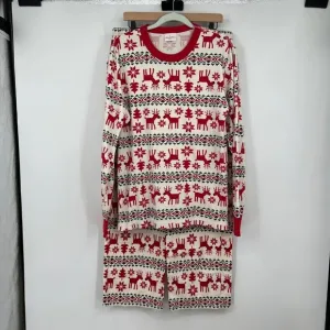Hanna Andersson Adult Unisex Women's Holiday Print Long John Pajama PJs in Dear
