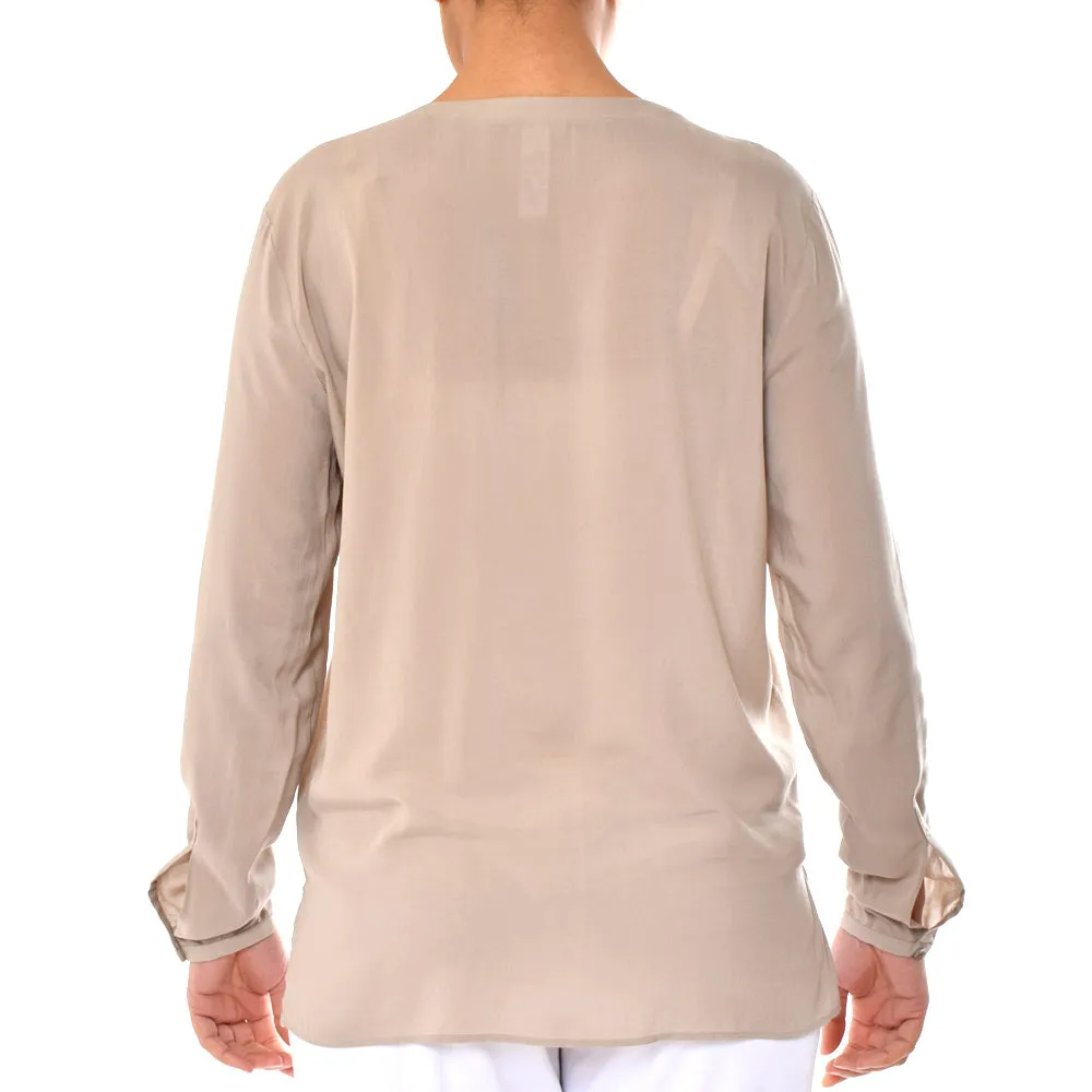 Hanro Sleep And Lounge Woven Long Sleeves Shirt Sandstone