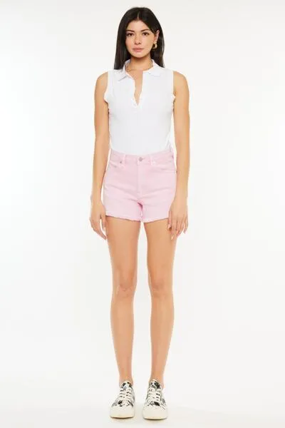Hazel Blues® |  Kancan Raw Hem High Waist Denim Shorts