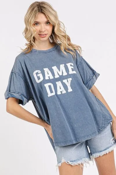 Hazel Blues® |  Mittoshop GAME DAY Round Neck Short Sleeve T-Shirt