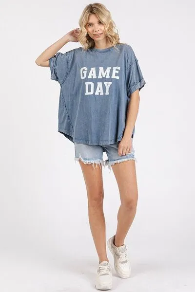 Hazel Blues® |  Mittoshop GAME DAY Round Neck Short Sleeve T-Shirt