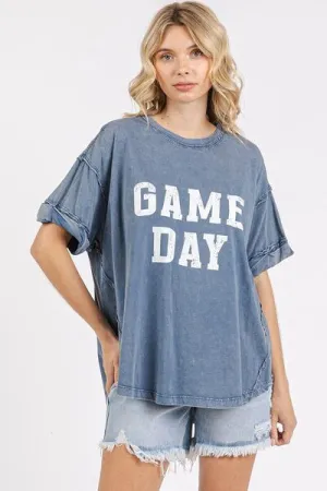 Hazel Blues® |  Mittoshop GAME DAY Round Neck Short Sleeve T-Shirt