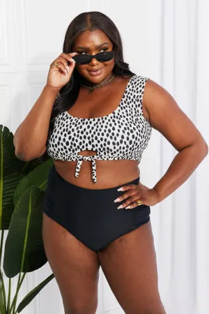 Hazel Blues® | Sanibel Crop Swim Top and Ruched Bottoms Set in Black