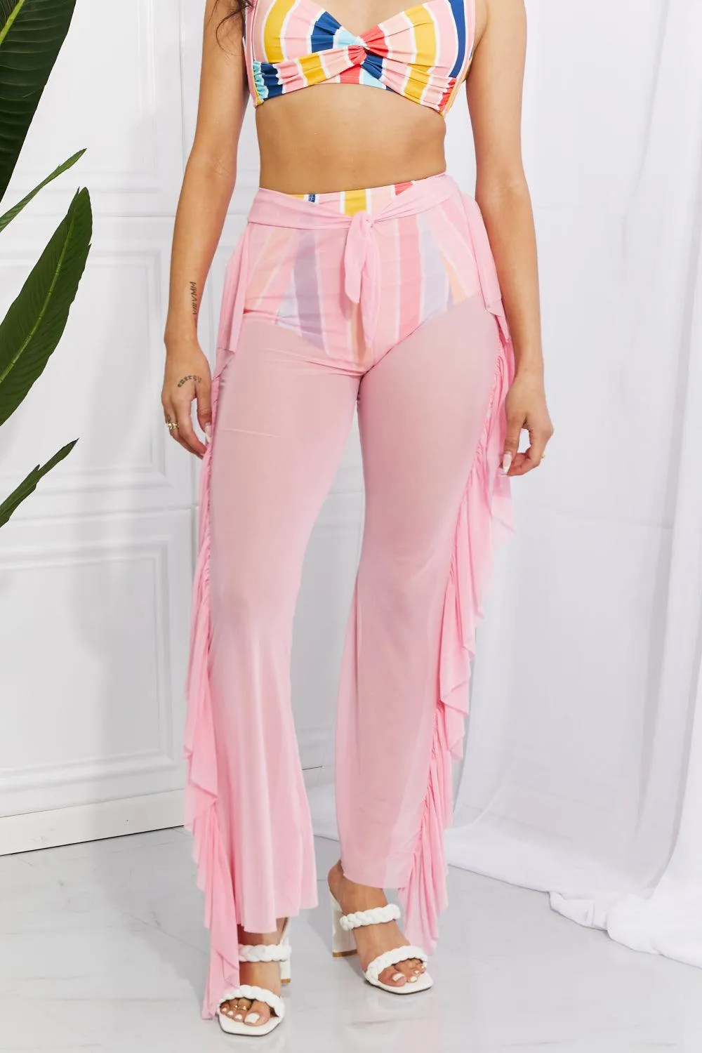 Hazel Blues® | Take Me To The Beach Mesh Ruffle Cover-Up Pants