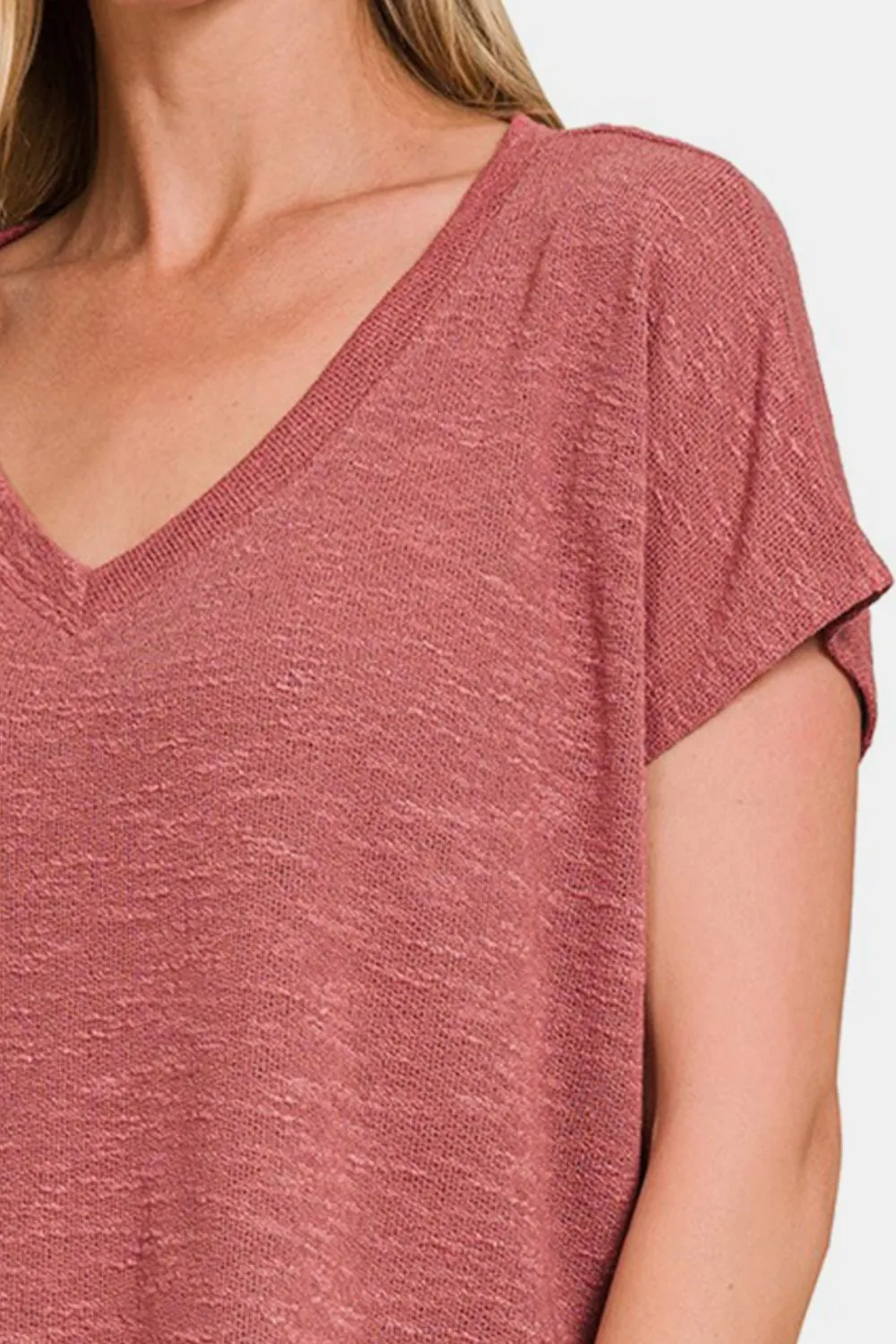 Hazel Blues® |  Zenana V-Neck Short Sleeve Crop T-Shirt