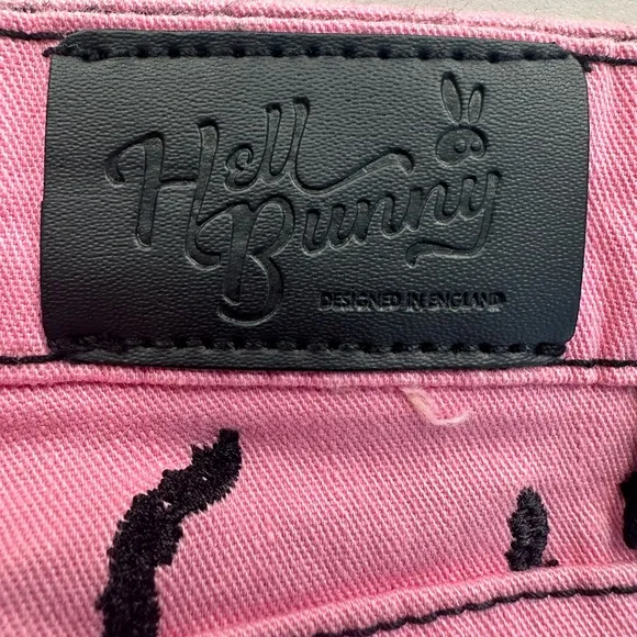 Hell Bunny Duo Bat Jeans Two-Tone Black and Pink