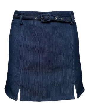 High Waist Split Thigh Belted Mini Skort