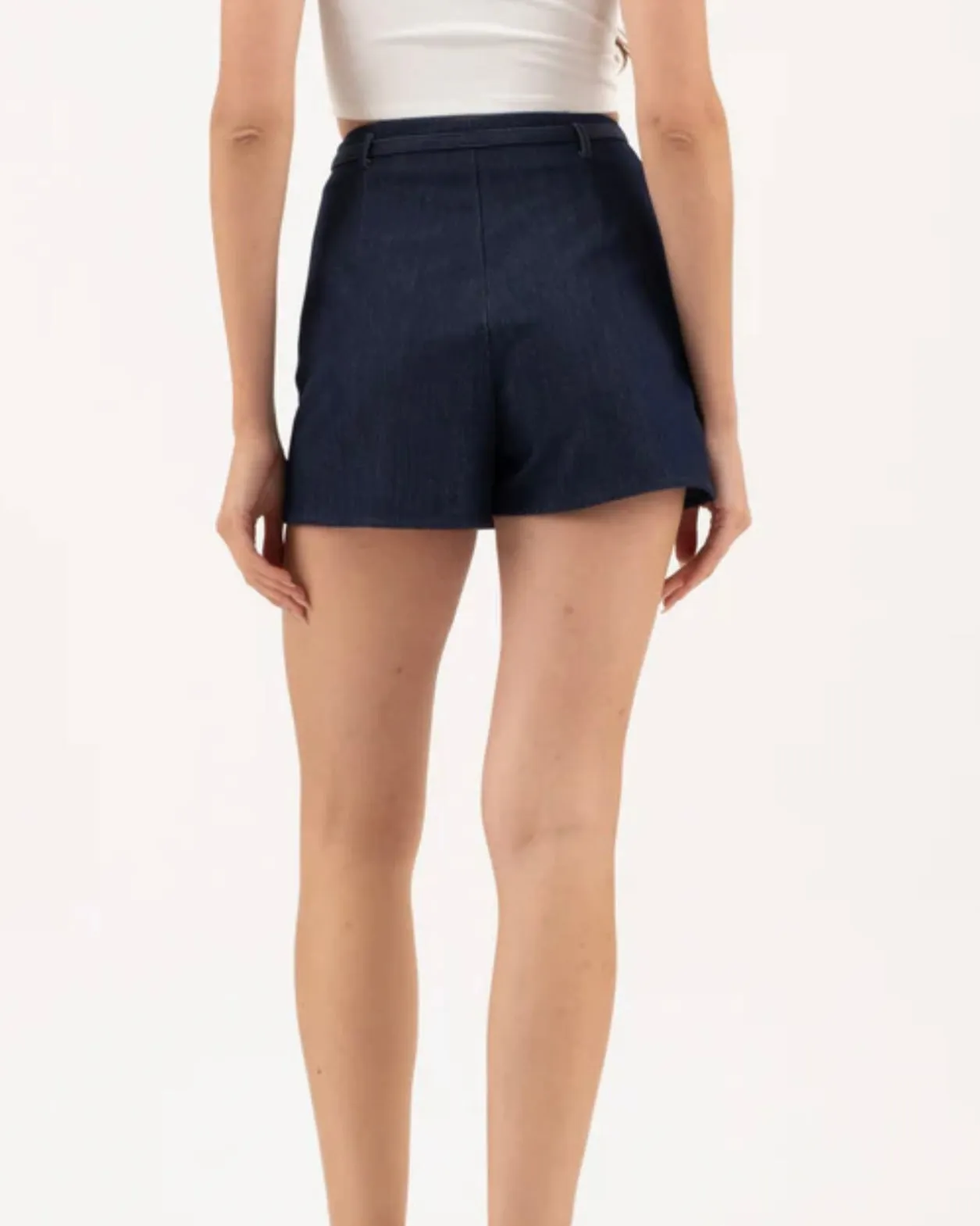 High Waist Split Thigh Belted Mini Skort