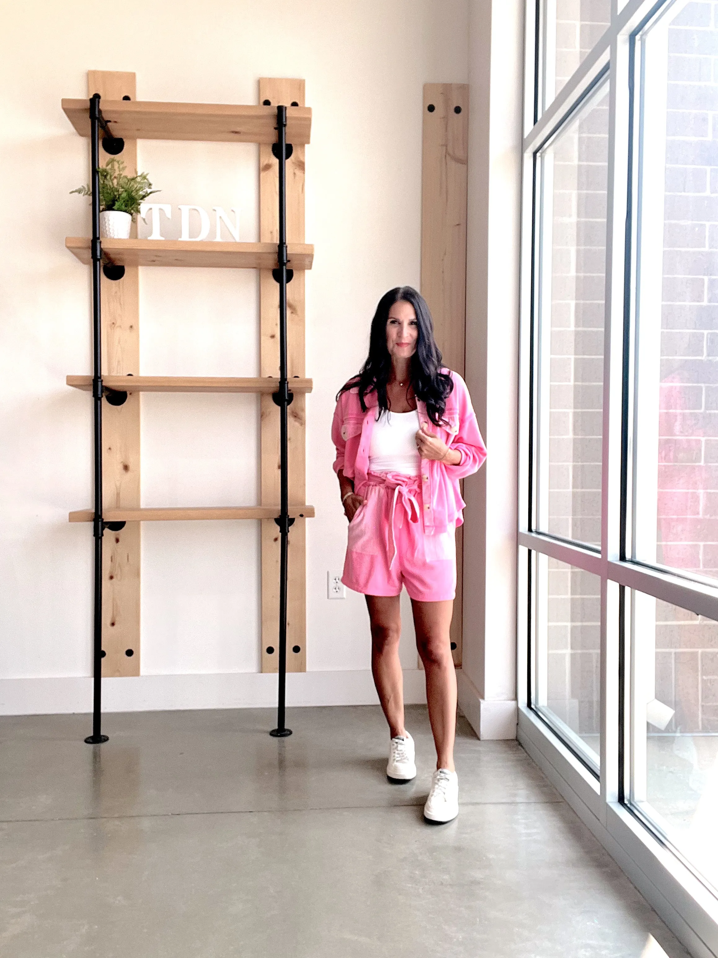 High Waist Waffle Shorts