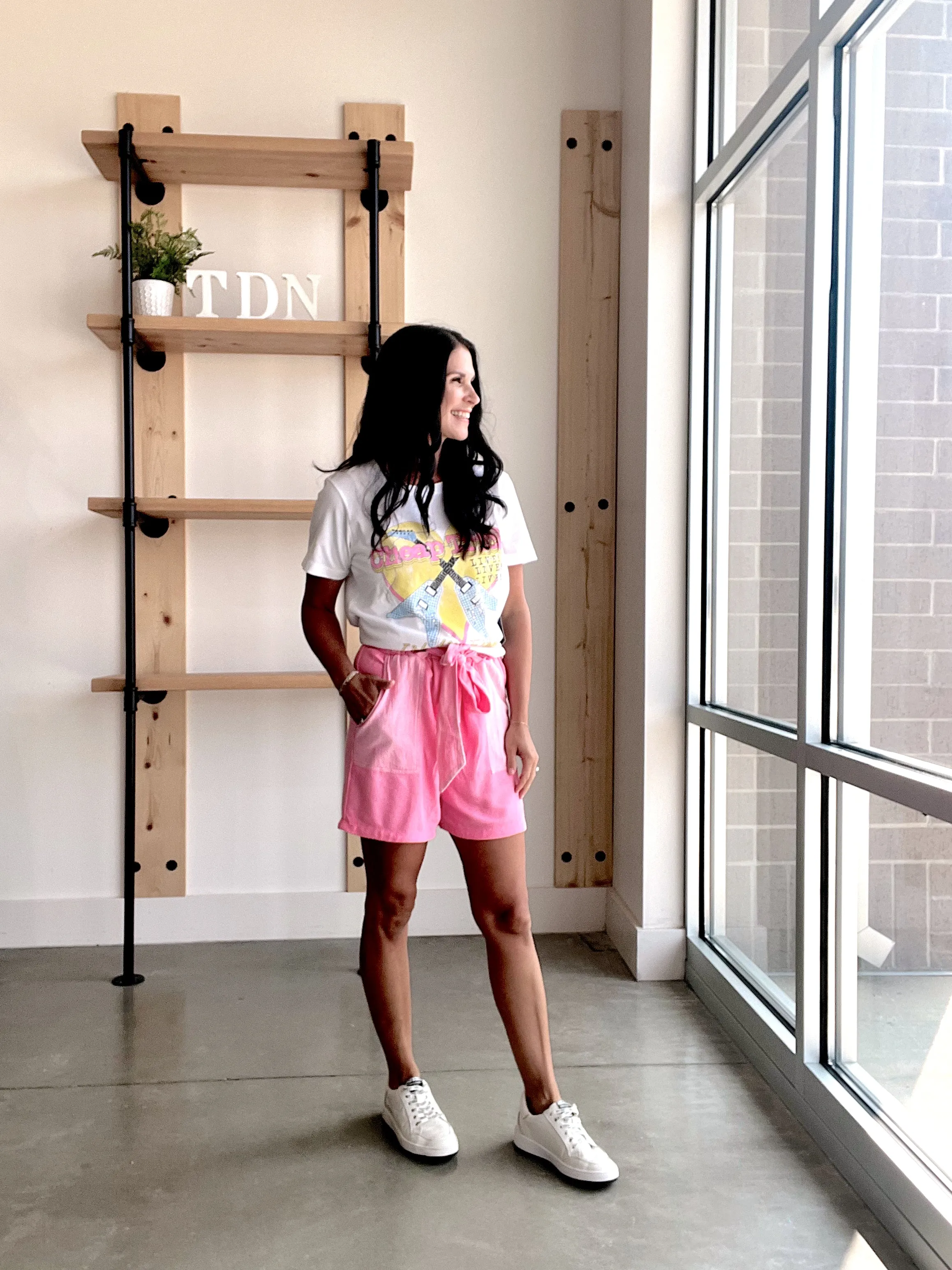 High Waist Waffle Shorts