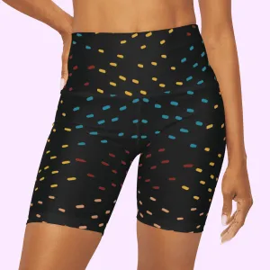 High Waisted Yoga Shorts Colored Specs