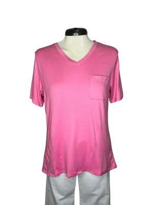 Highlands V Neck Pocket Tee Pink