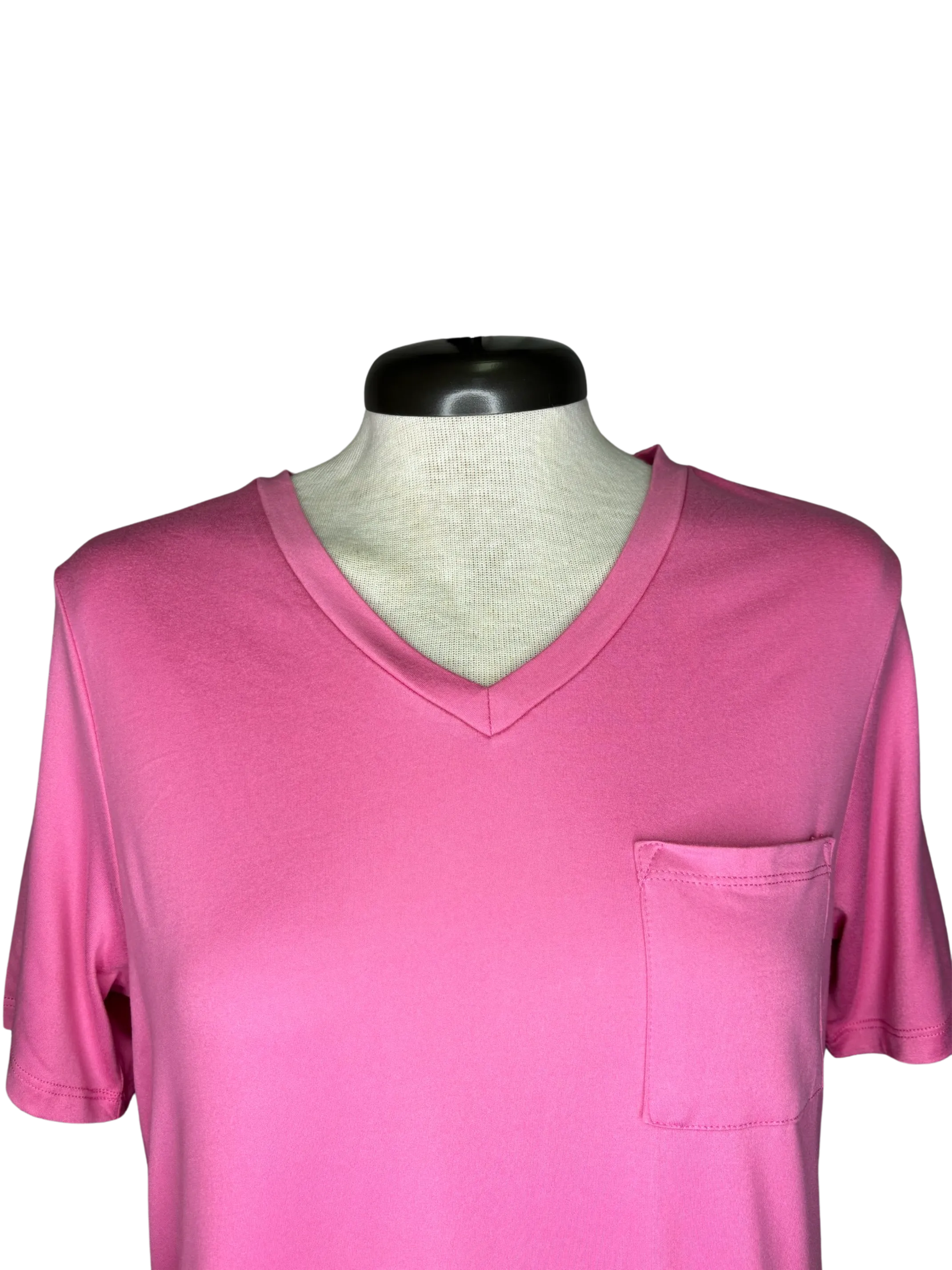 Highlands V Neck Pocket Tee Pink