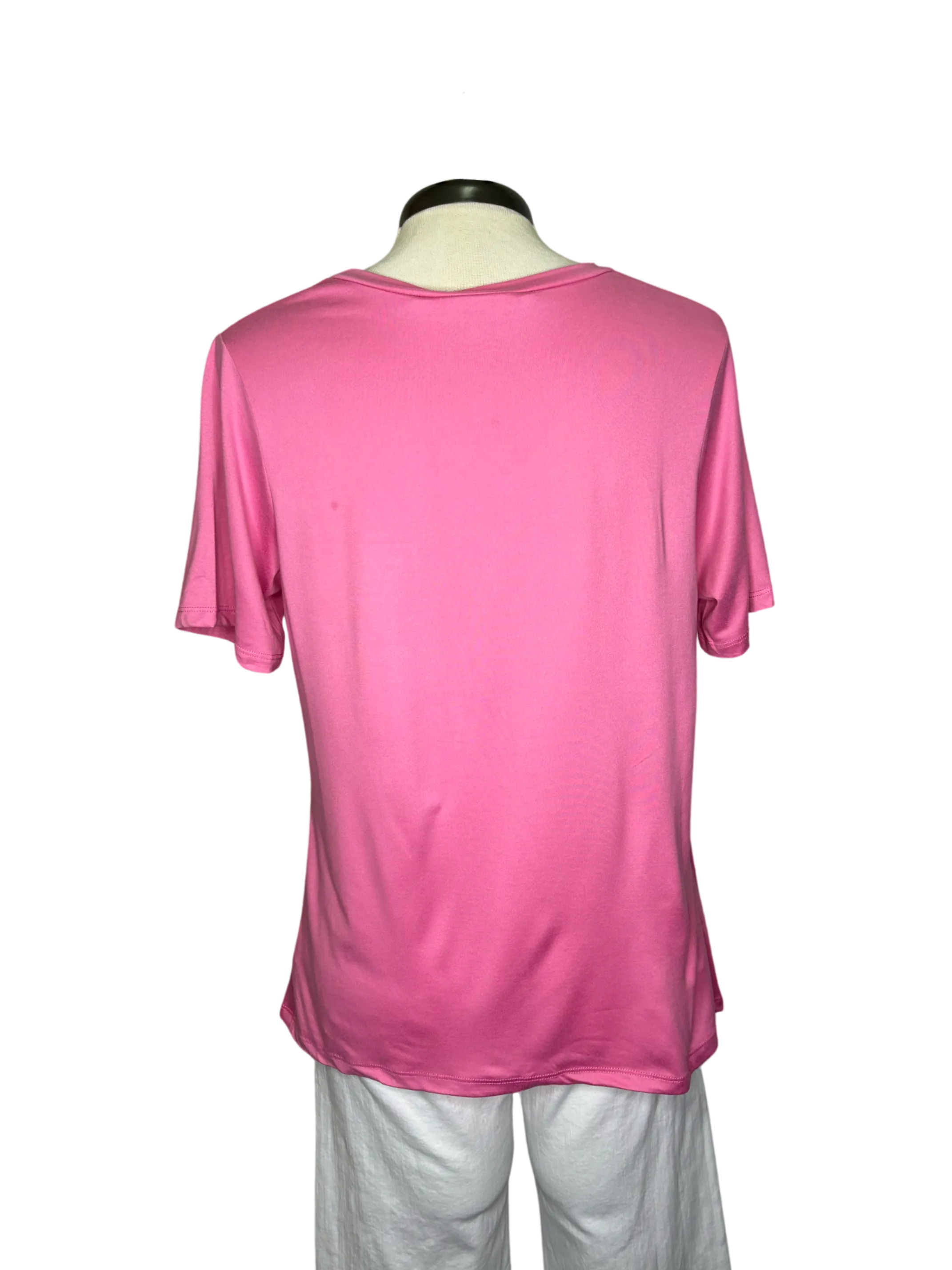 Highlands V Neck Pocket Tee Pink