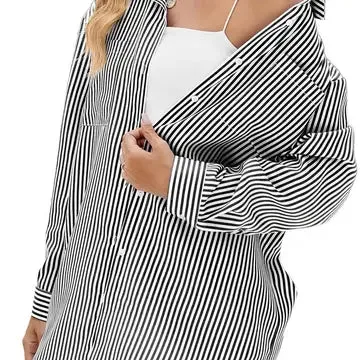 Hope Boyfriend Style Button Up Top - Black