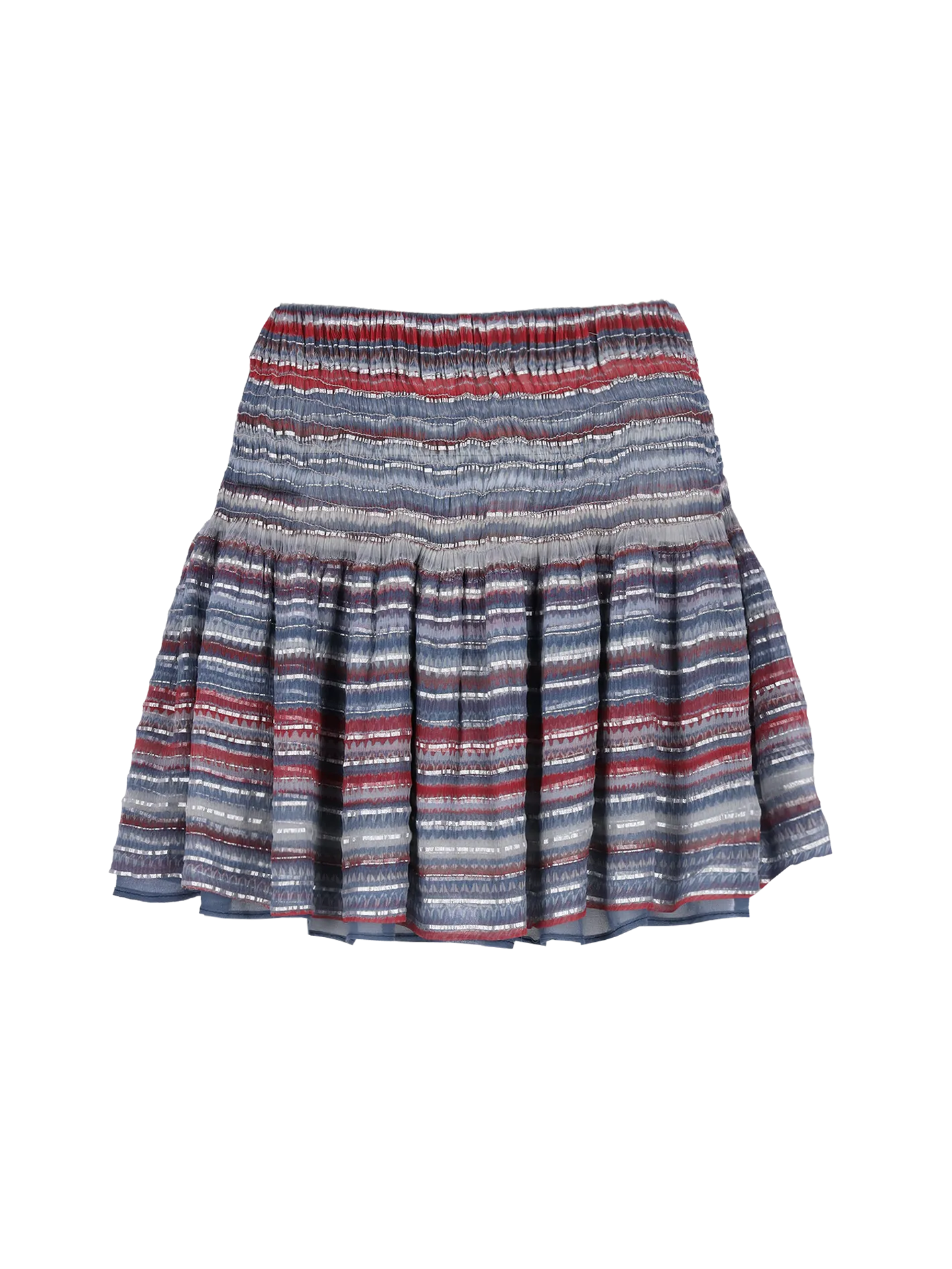 horizontal-stripe silk-blend mini skirt