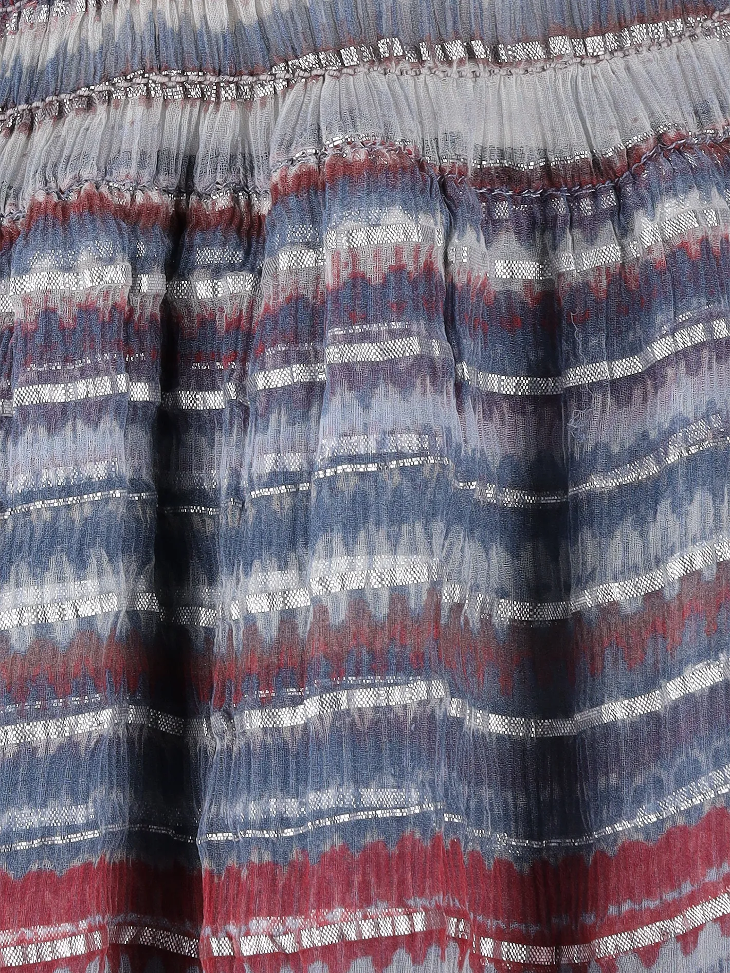 horizontal-stripe silk-blend mini skirt