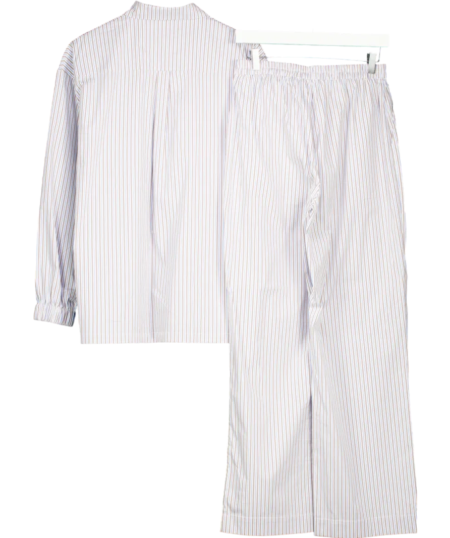 Hosbjerg Blue Ollie Stripe Shirt & Trouser Pyjama Set UK M