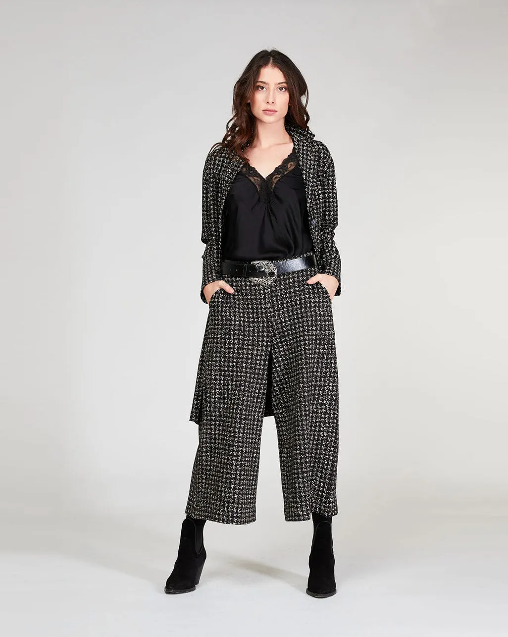 Houndstooth 3 Button Overcoat